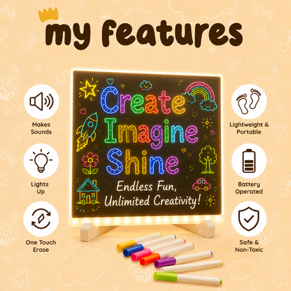😍 ZOOPY Magic 3D Writing Board with Pen & Light ✨