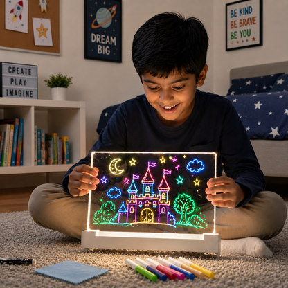 😍 ZOOPY Magic 3D Writing Board with Pen & Light ✨