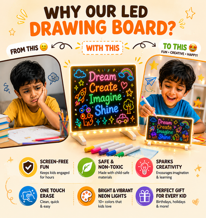 😍 ZOOPY Magic 3D Writing Board with Pen & Light ✨