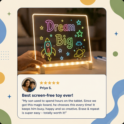 😍 ZOOPY Magic 3D Writing Board with Pen & Light ✨