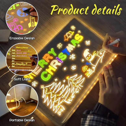 😍 ZOOPY Magic 3D Writing Board with Pen & Light ✨